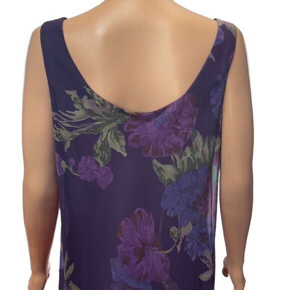 MSK Style 17101 Purple Floral Layered Dress Size 12 - Picture 6 of 14